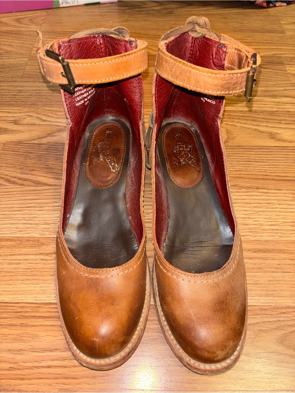 Freebird by Steven Brown Leather Ankle-Strap Heels